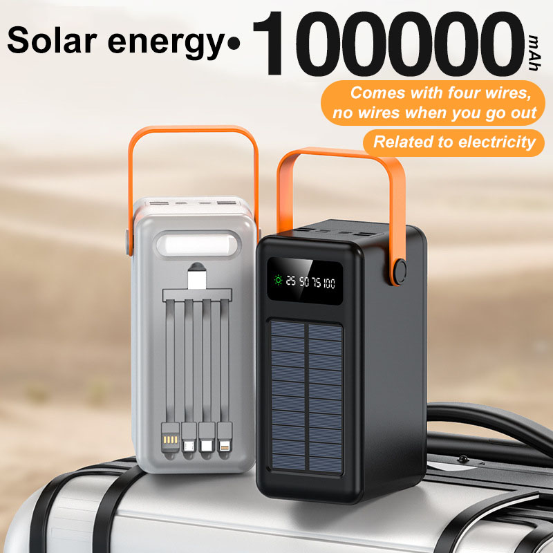 Nuevo cargador solar para viajes al aire libre Banco de energía solar portátil de gran capacidad súper grande 200000 mah