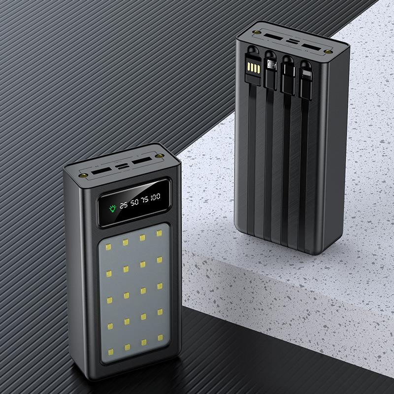 Cargador de batería adicional del banco 30000mah del poder del teléfono del lado al aire libre de la gran capacidad de la venta caliente con 20 luces llevadas